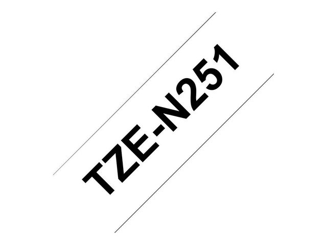 Tape BROTHER TZEN251 24mm svart på vit