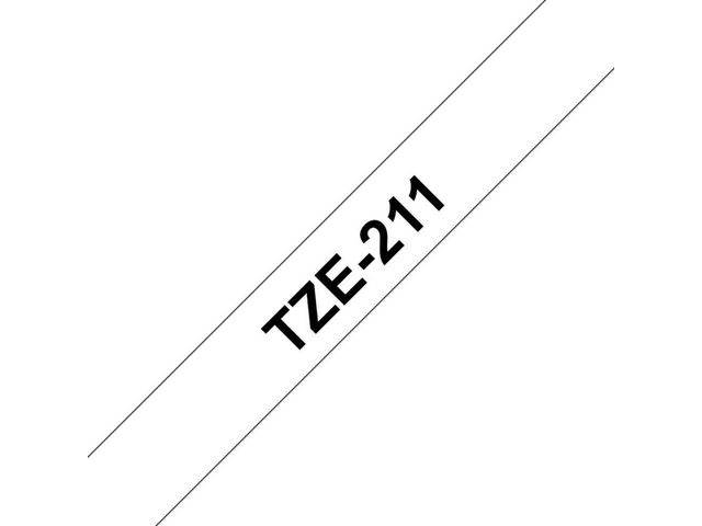 Tape BROTHER TZES-211 6mm svart på vit