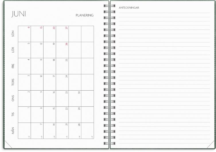 Kalender Study Twist A5 grön 26/27