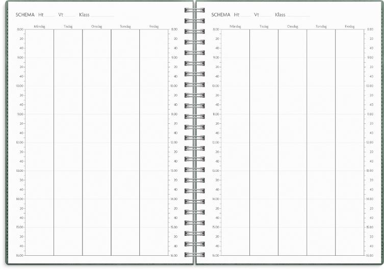 Kalender Study Twist A5 grön 26/27