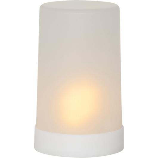 Blockljus STAR T LED Flame 14,5cm vit