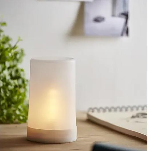 Blockljus STAR T LED Flame 14,5cm vit